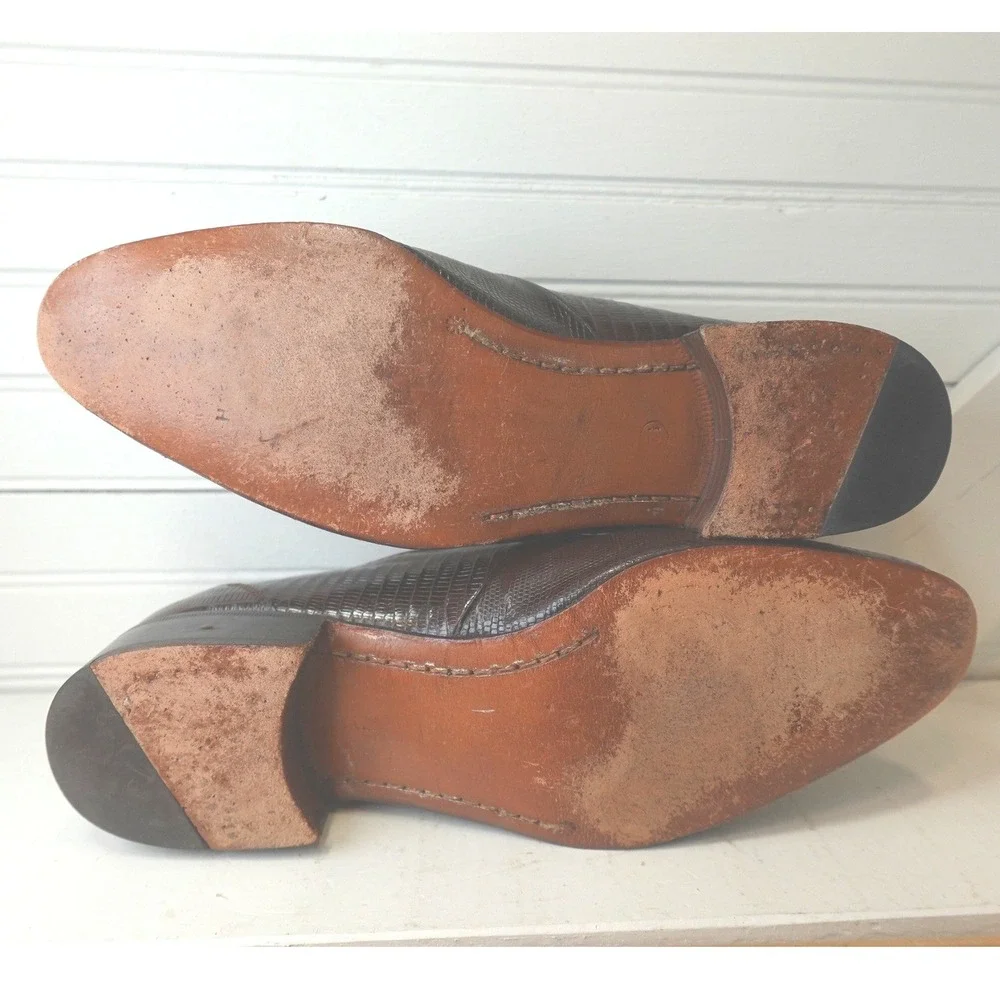 Vintage Steve Gordon's Leather Oxford Loafer Shoes Men's 7 1/2 Women's 9 Lizard